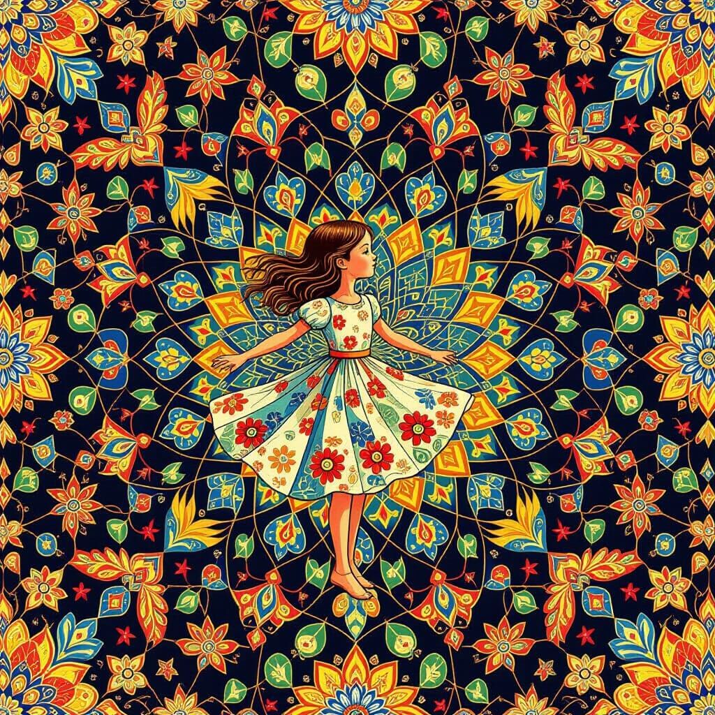 Center of the Garden in Kaleidoscope Art Style