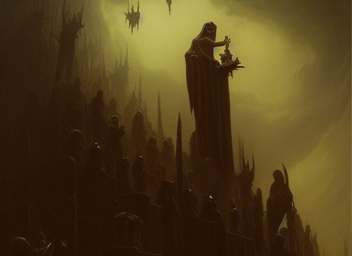 Sinister Mictlan: A Surreal Vision in Oil