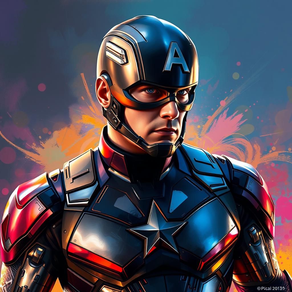 Hyperrealistic Captain America Concept Art