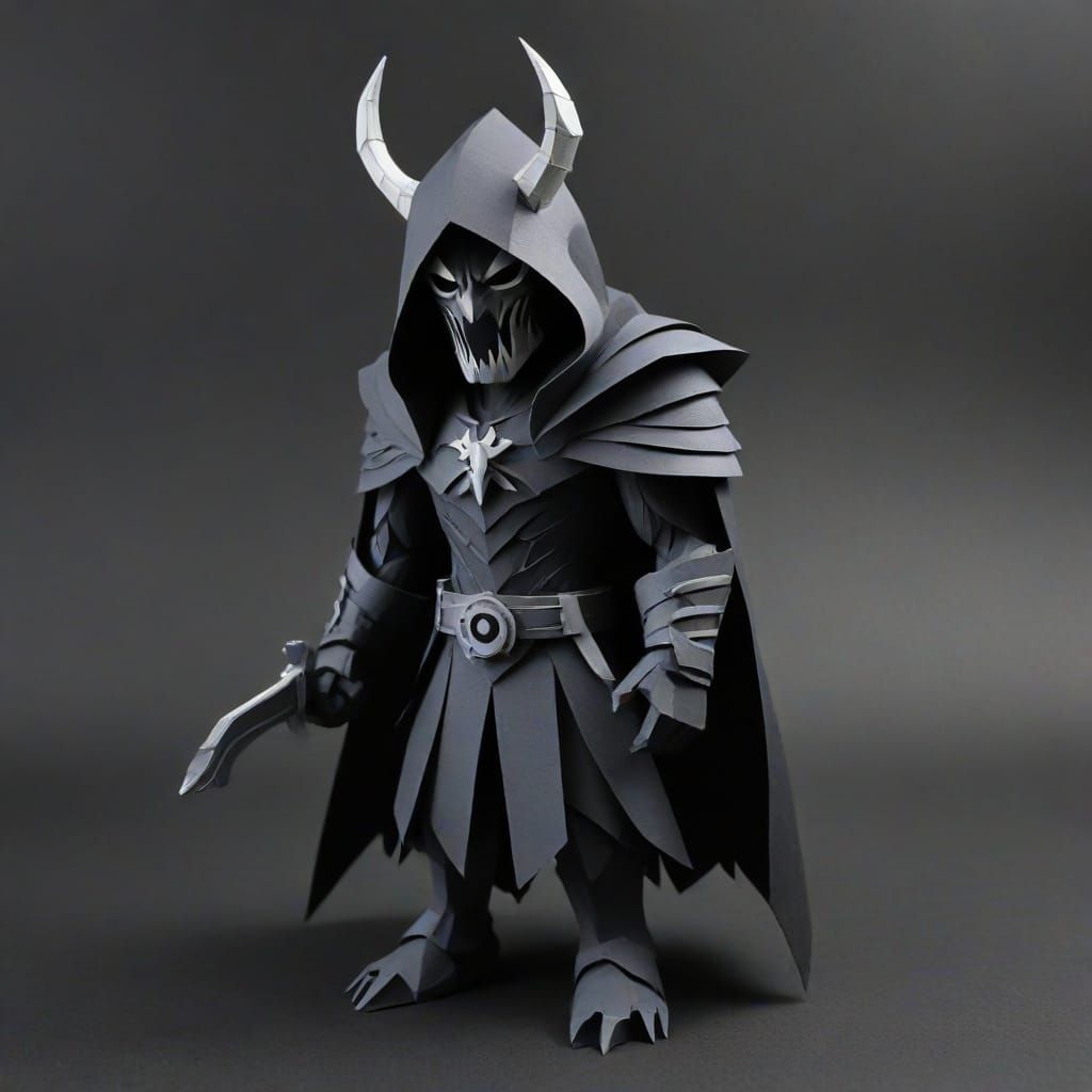 Grimdark Scenes in Detailed Paper Craft Style