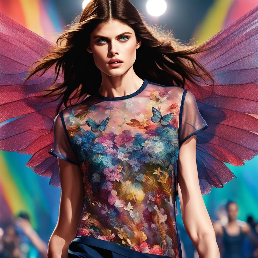 Alexandra Daddario as Victoria's Secret Angel on Runway
