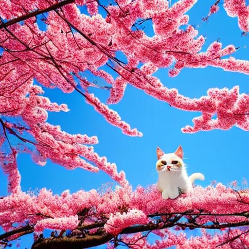 😹Cat under sakura