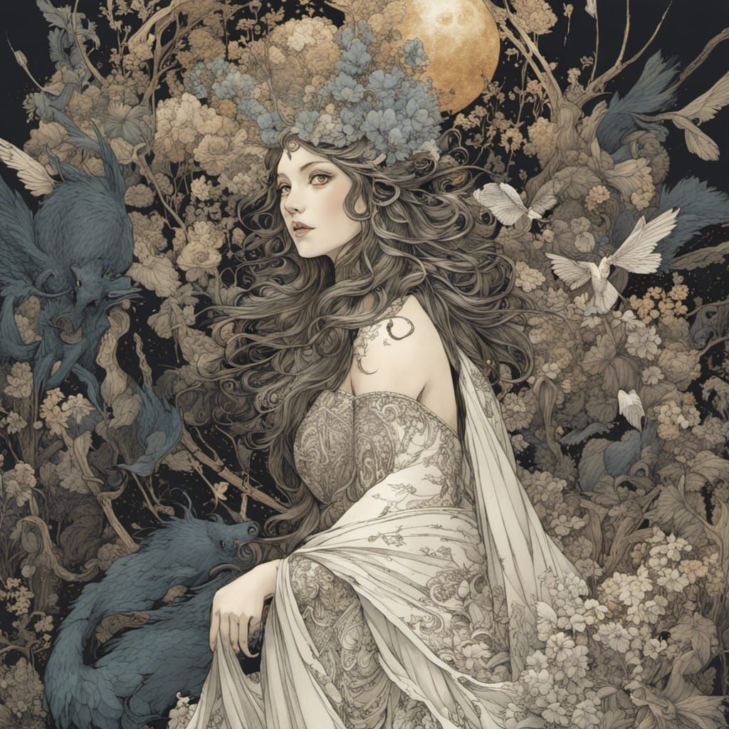 Titania, Queen of Summer Court, in Surrealist Art