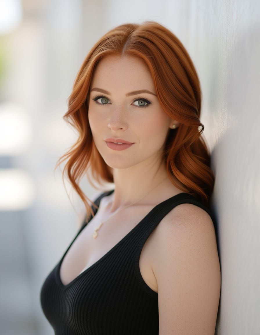 Professional Studio Portrait of a Redhaired Woman