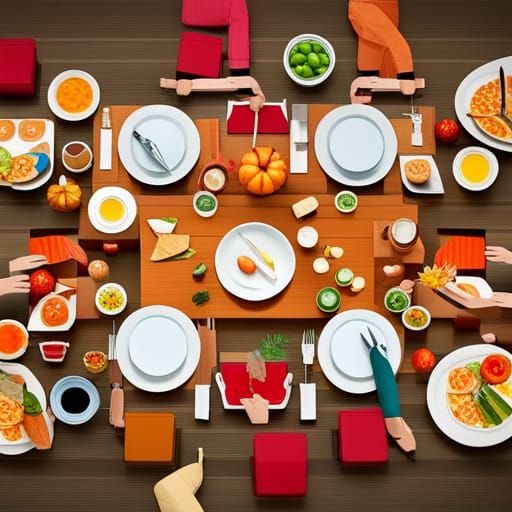 Origami Thanksgiving Dinner in 8K Resolution
