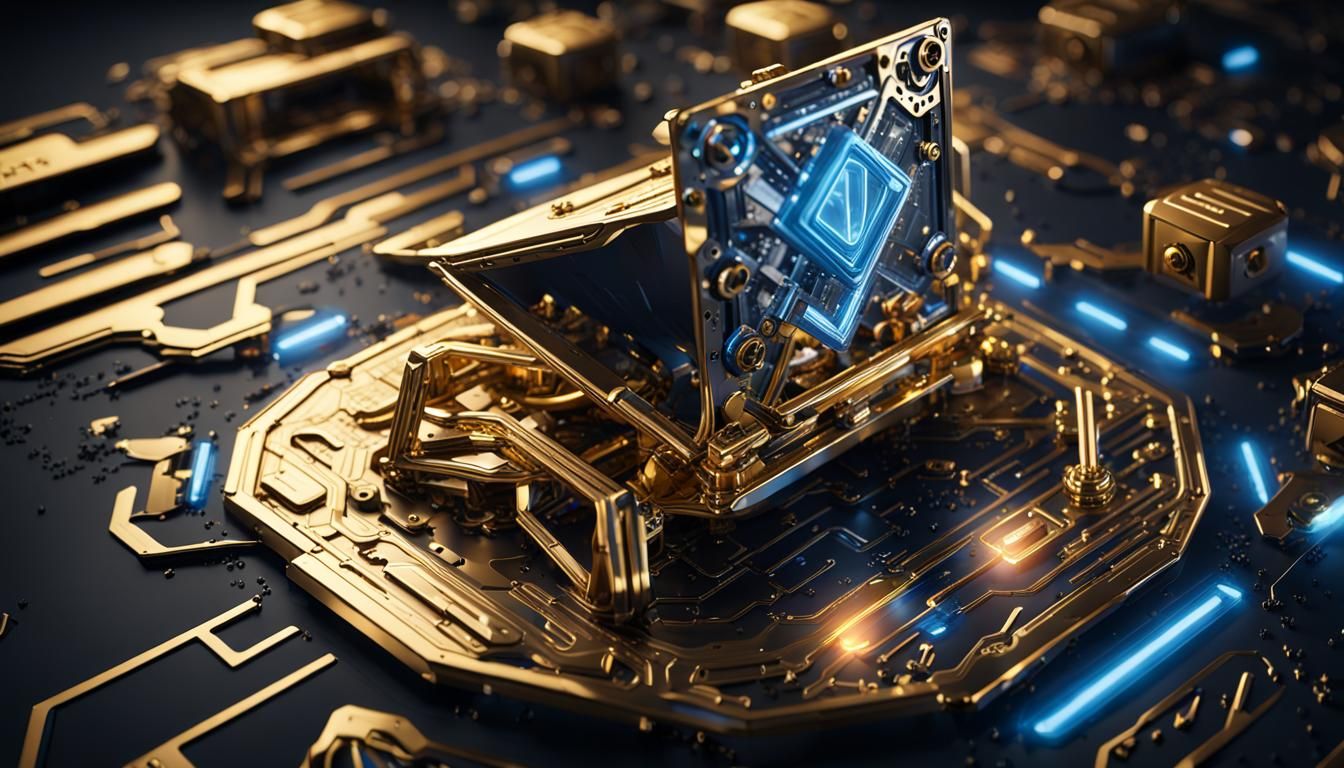 Futuristic Man Sending Email in Sci-Fi Style