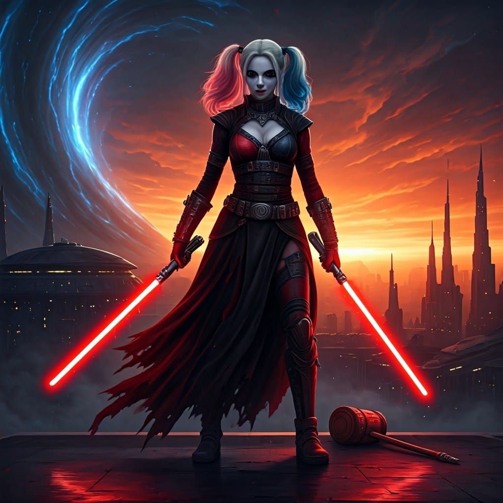 Harley Quinn Sith Lord on Coruscant