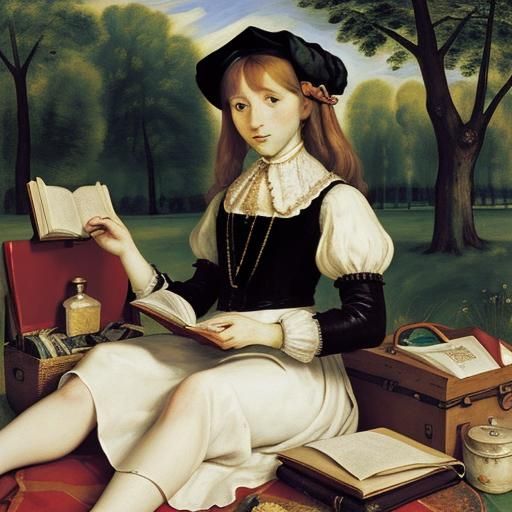 Classical Picnic Scene Inspired by Old Masters