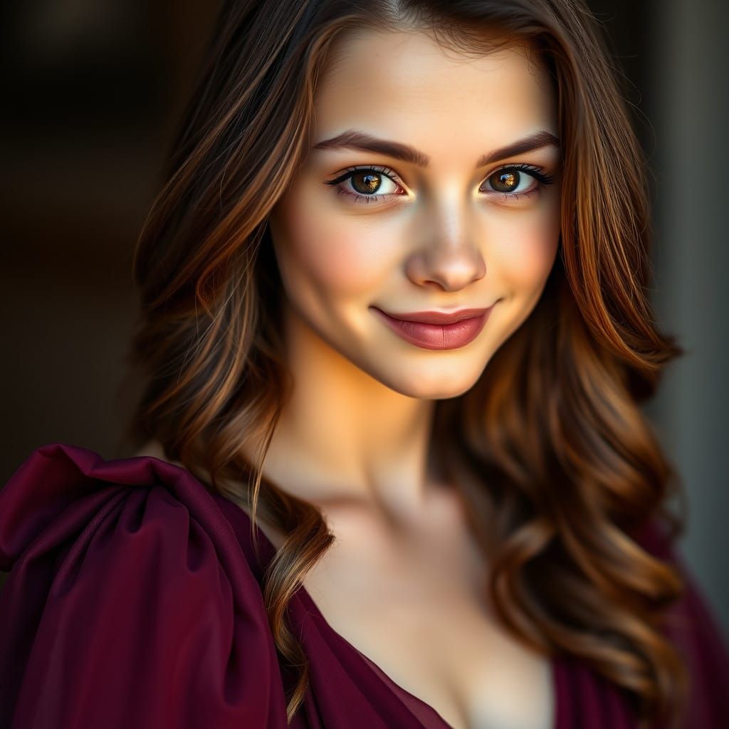 Elegant Teenage Girl in Rich Jewel Tone Prom Dress