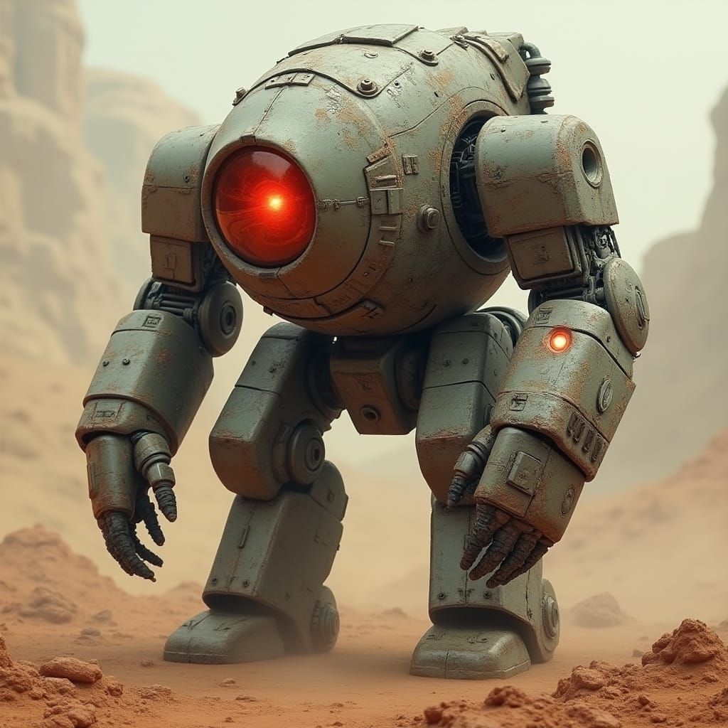 Cyclopean Star Wars Droid in Industrial Armor