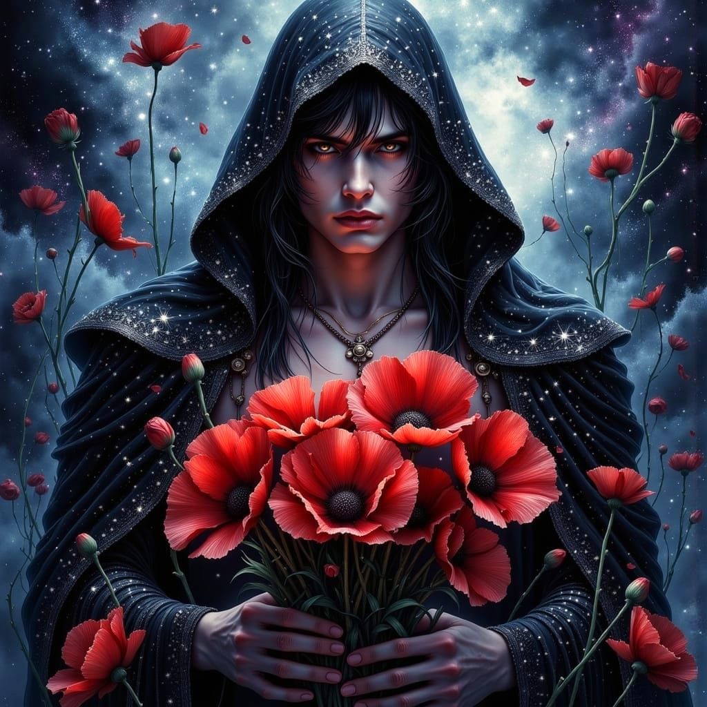 Gothic Star-Caped Dark Fantasy Male