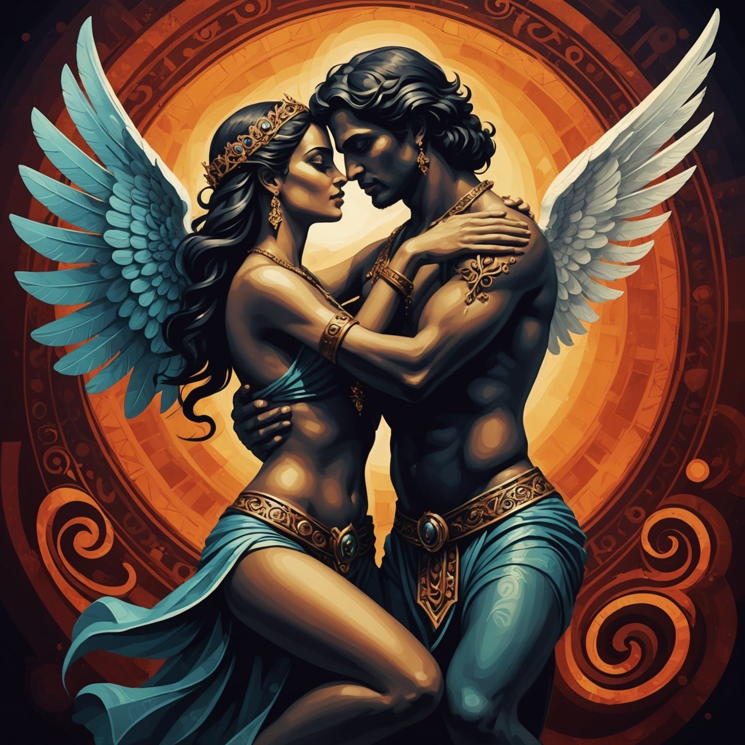 Tantric Couple: Sensual Embrace