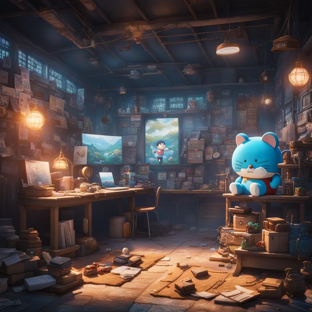 BTS, Shinchan, and Doraemon in Anime Gaming Style