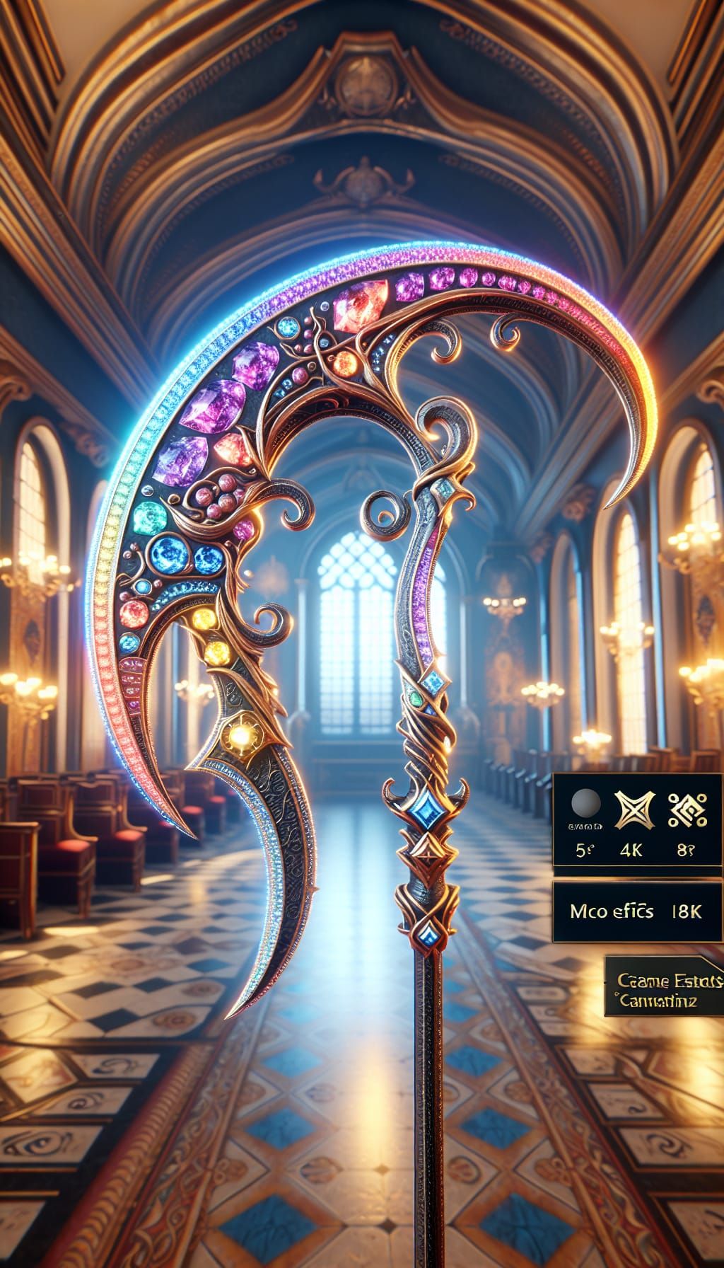 Gemmed Scythe of Elemental Magic in Castle
