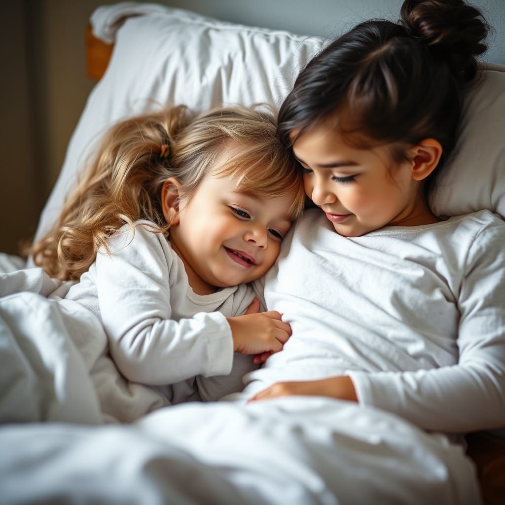 Little Siblings Offer Comfort to Tearful Sister