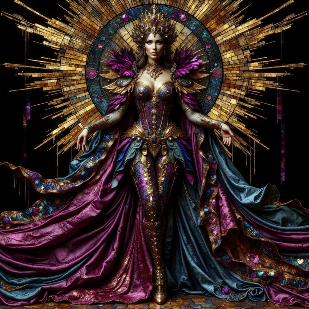 Magnificent Lady in Fantasy Costume, Sumptuous Portrait