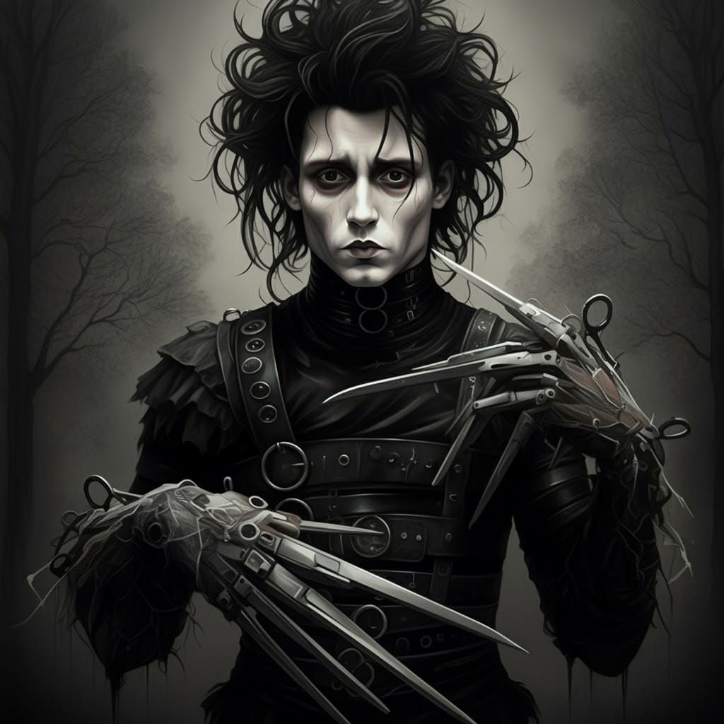 Edward Scissorhands in Gothic Elegance