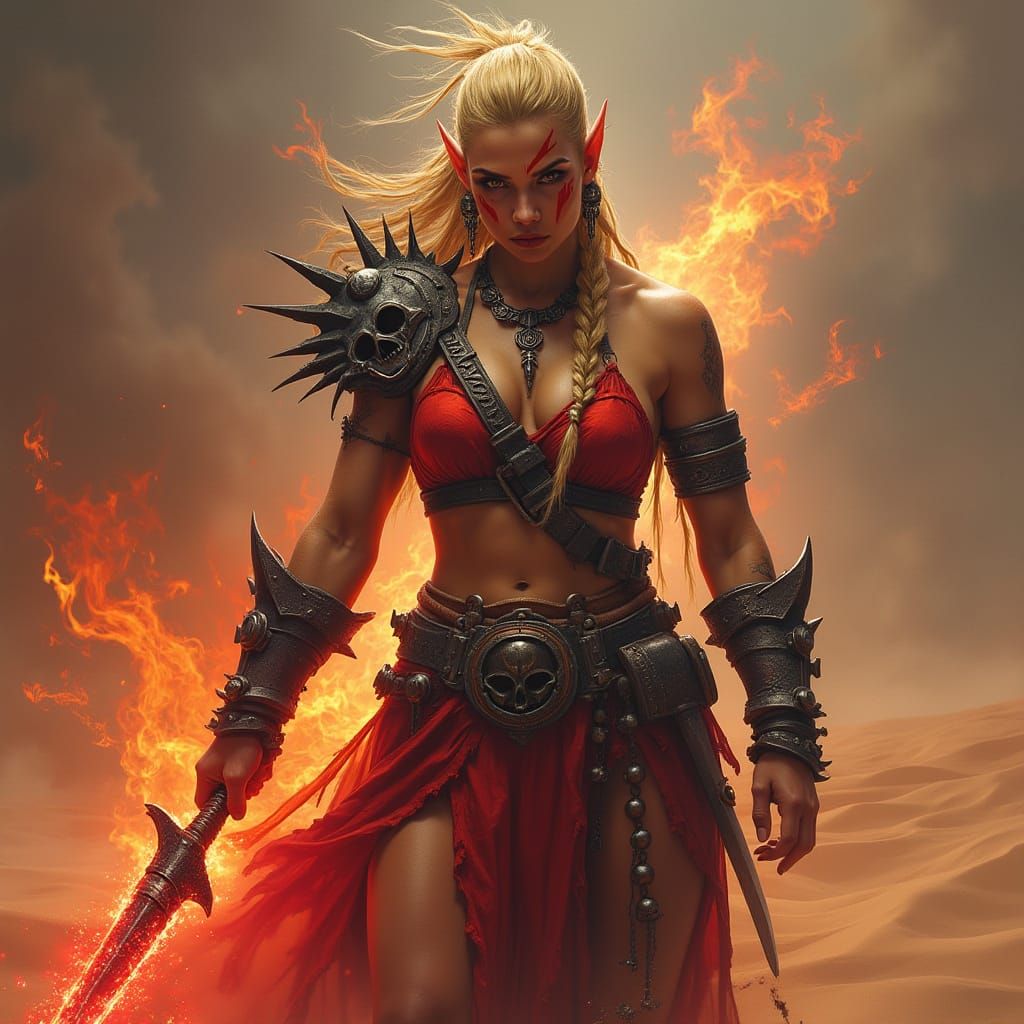 Warlock of the Burning Desert: A Fiery Summoning in a Mystic...