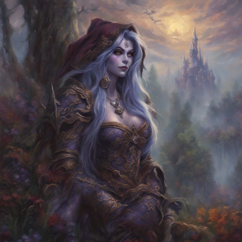 Ethereal Fantasy Character in Thomas Kinkade Style