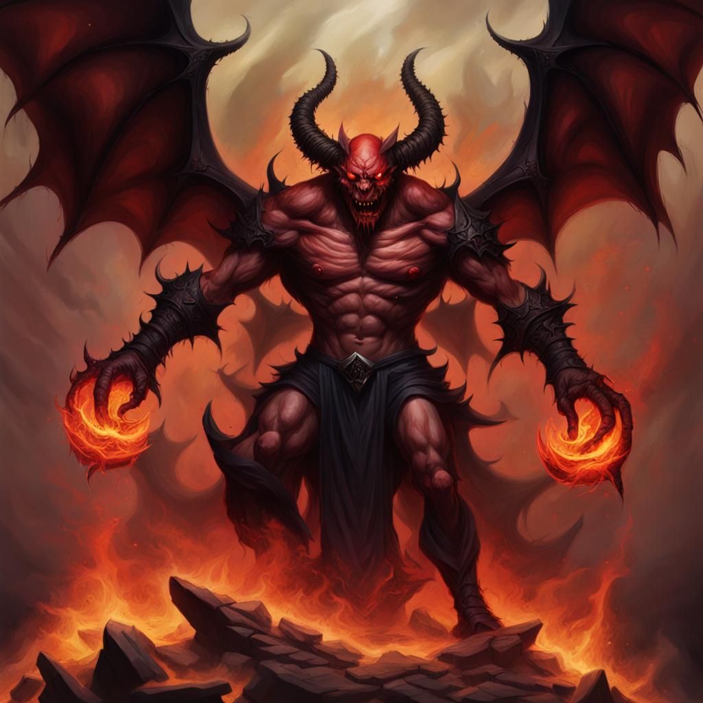 Sinister Demonic Presence Amidst Brimstone