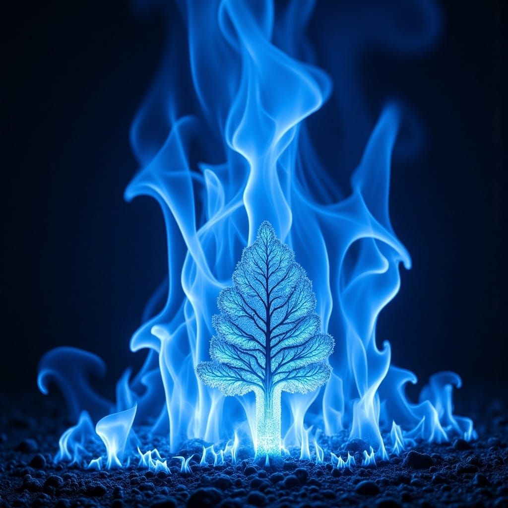 A Blue Fir Ignited by an Inferno