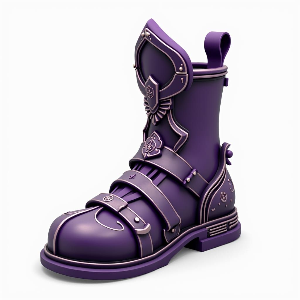 Detailed 3D Armor Shoe Sprite for Mobile Game