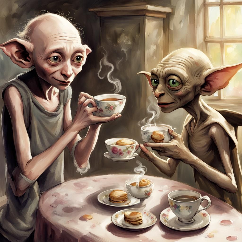 Dobby and Gollum's Whimsical Tea Party