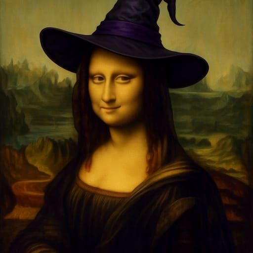 Mona Lisa Reimagined as a Mystical Witch
