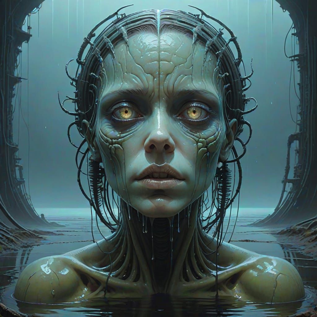 Girl Submerged in Crystal Clear Water, Alien World Revealed