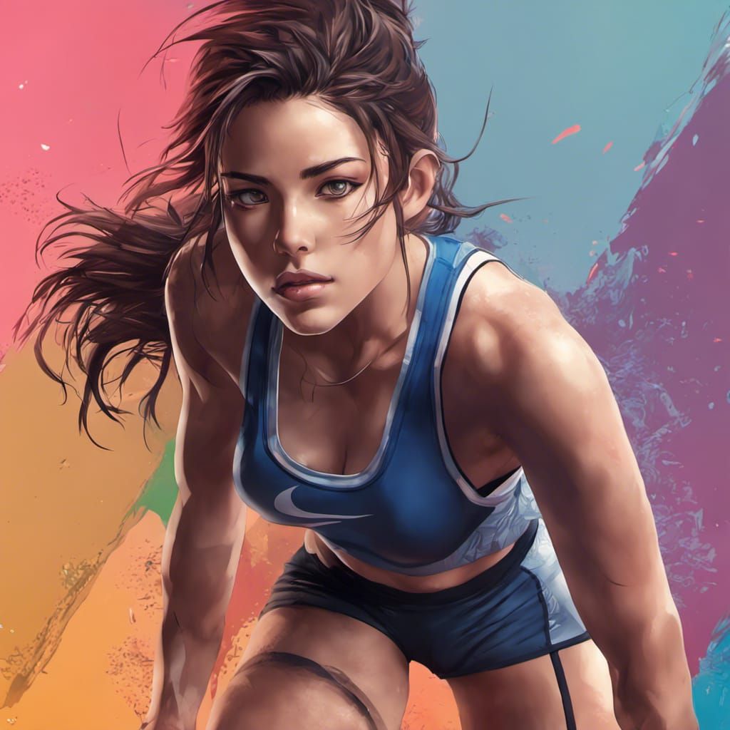 Anime Girl in Nike Pro: Hyperrealistic Detail