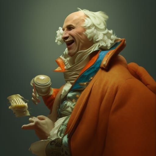 Bonaparte Holding Dentures: Alphonse Mucha Style