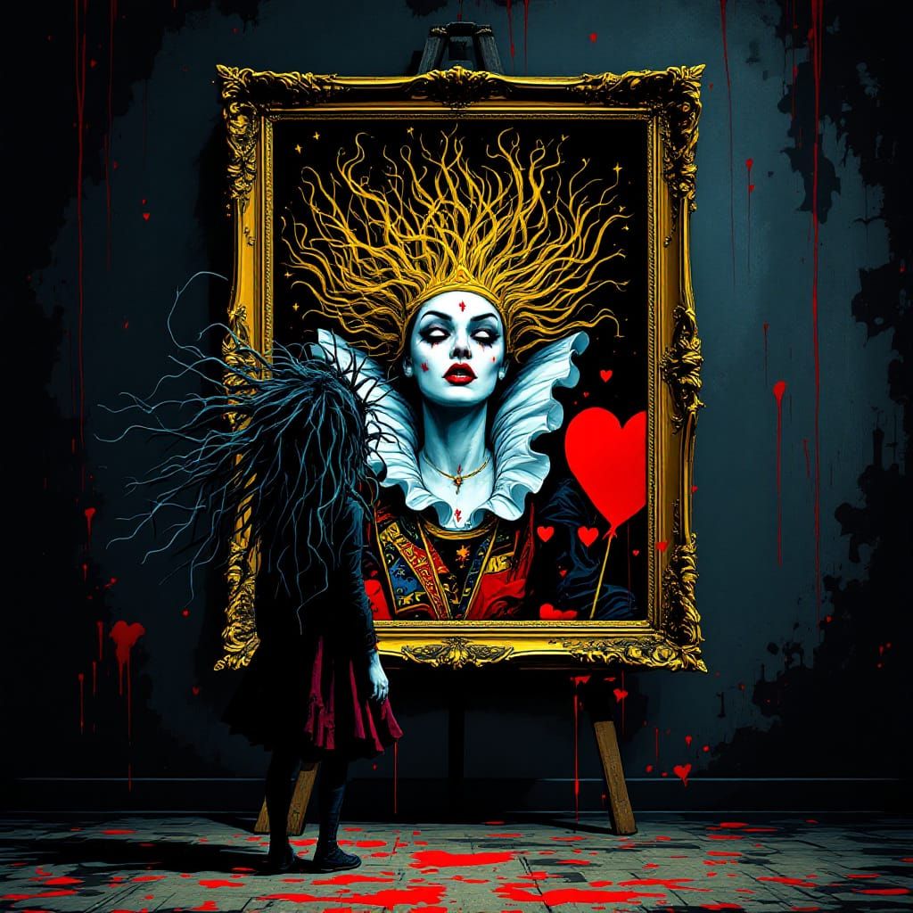 Sinister Pop Surrealism: Girl and Queen of Hearts