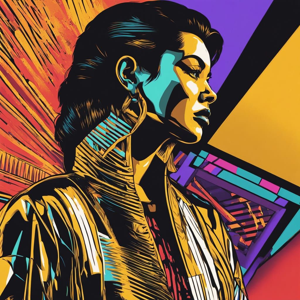 Pop Art Goddess in Bauhaus Style