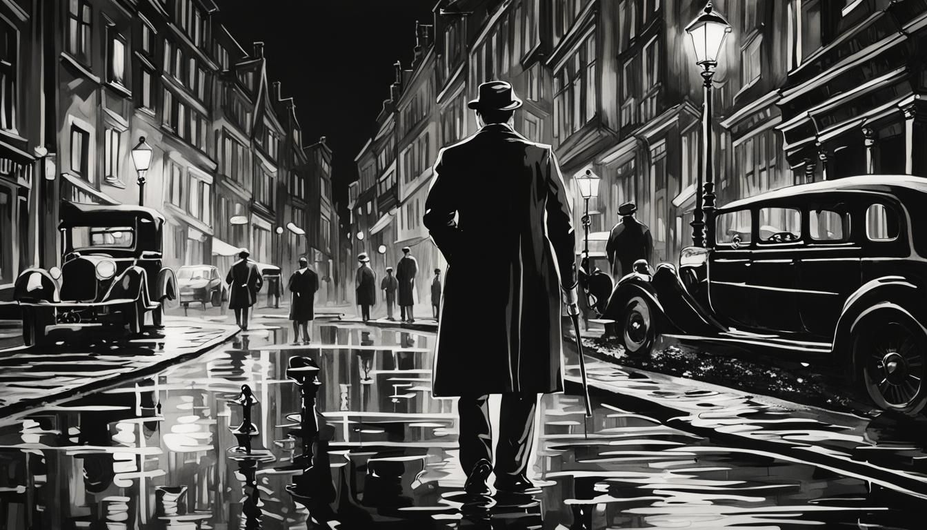Sherlock Holmes Investigates: An Art Noir Ink Drawing