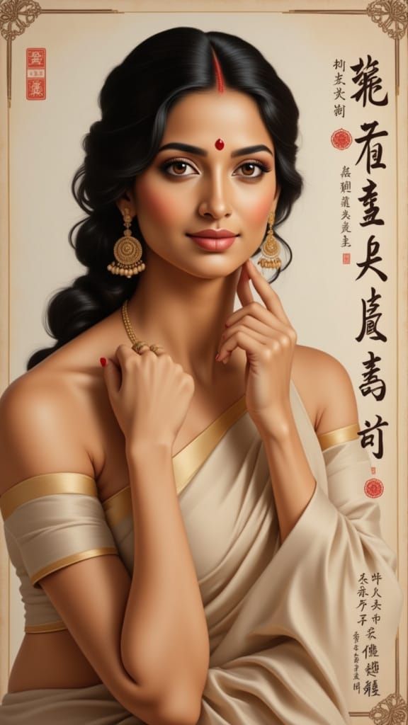 Elegant Indian Woman in Classic Style