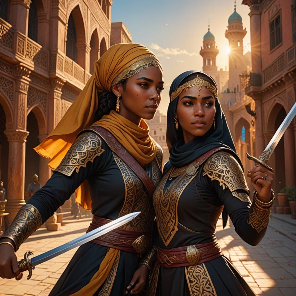 Young Black Muslim Princess Engages in a Friendly Duel with ...