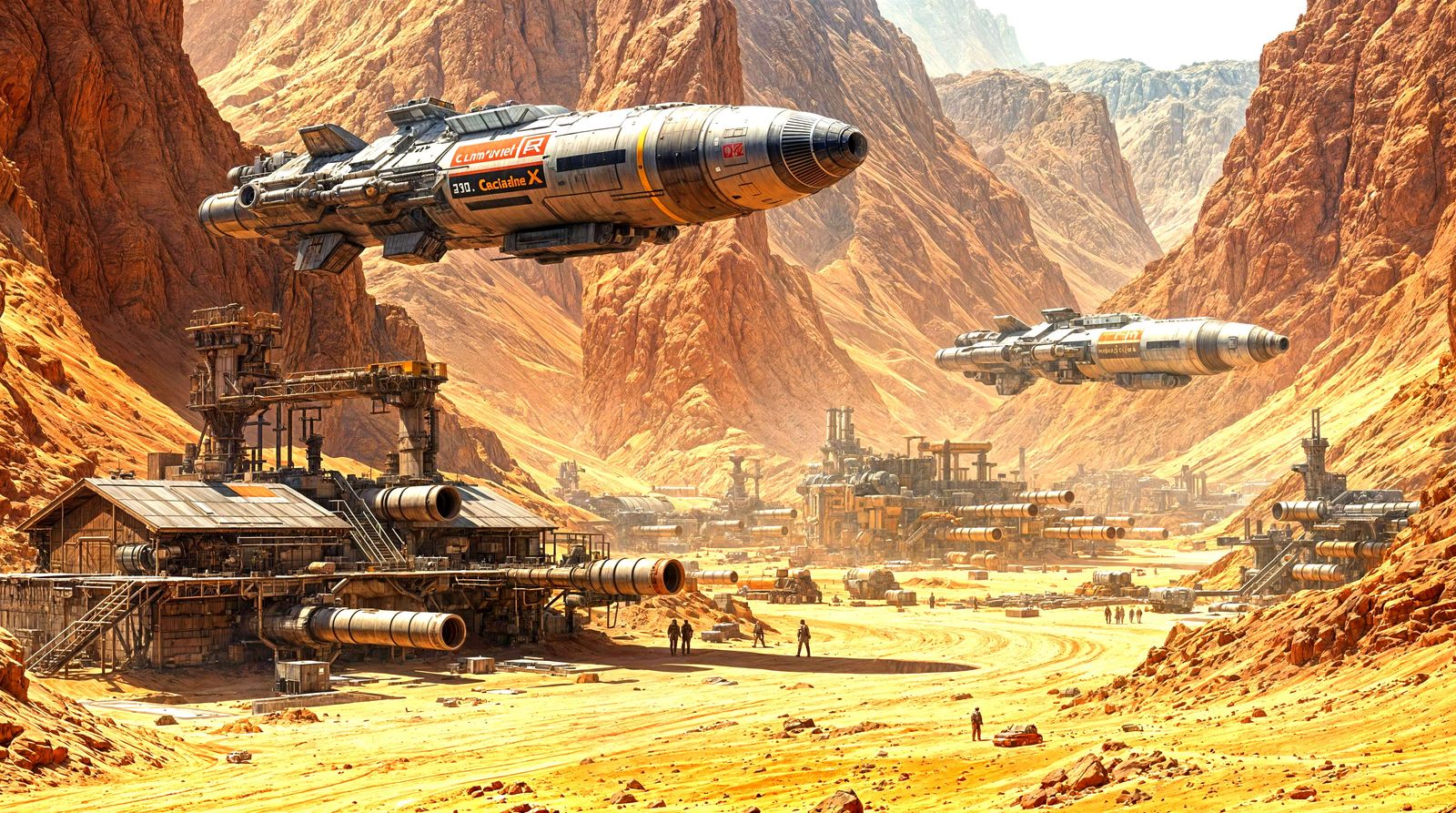 Heavy Industrial Mining Ops on a Distant Barren Planet