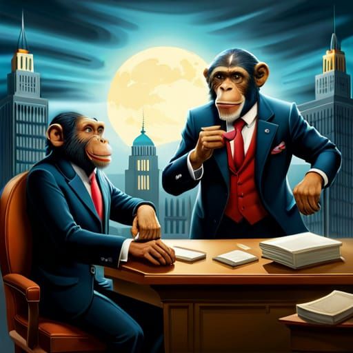 Chimpanzees in Parliament: A Fantastical Art Piece