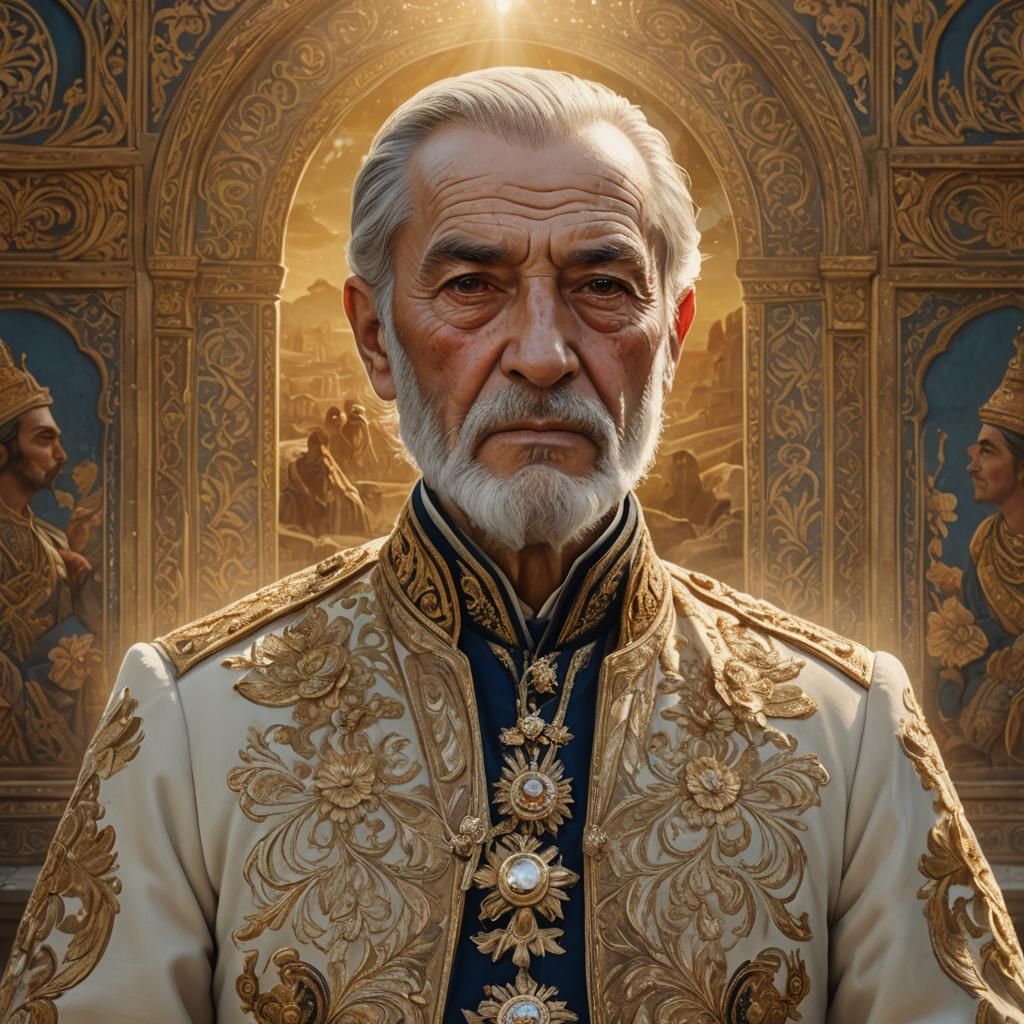 Georgian Royal Portrait with Golden Embroidery