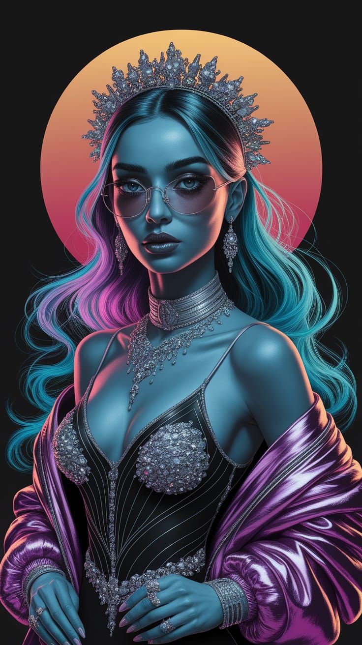 Ghostly Onyx Metallic Lava Fashion Sketch