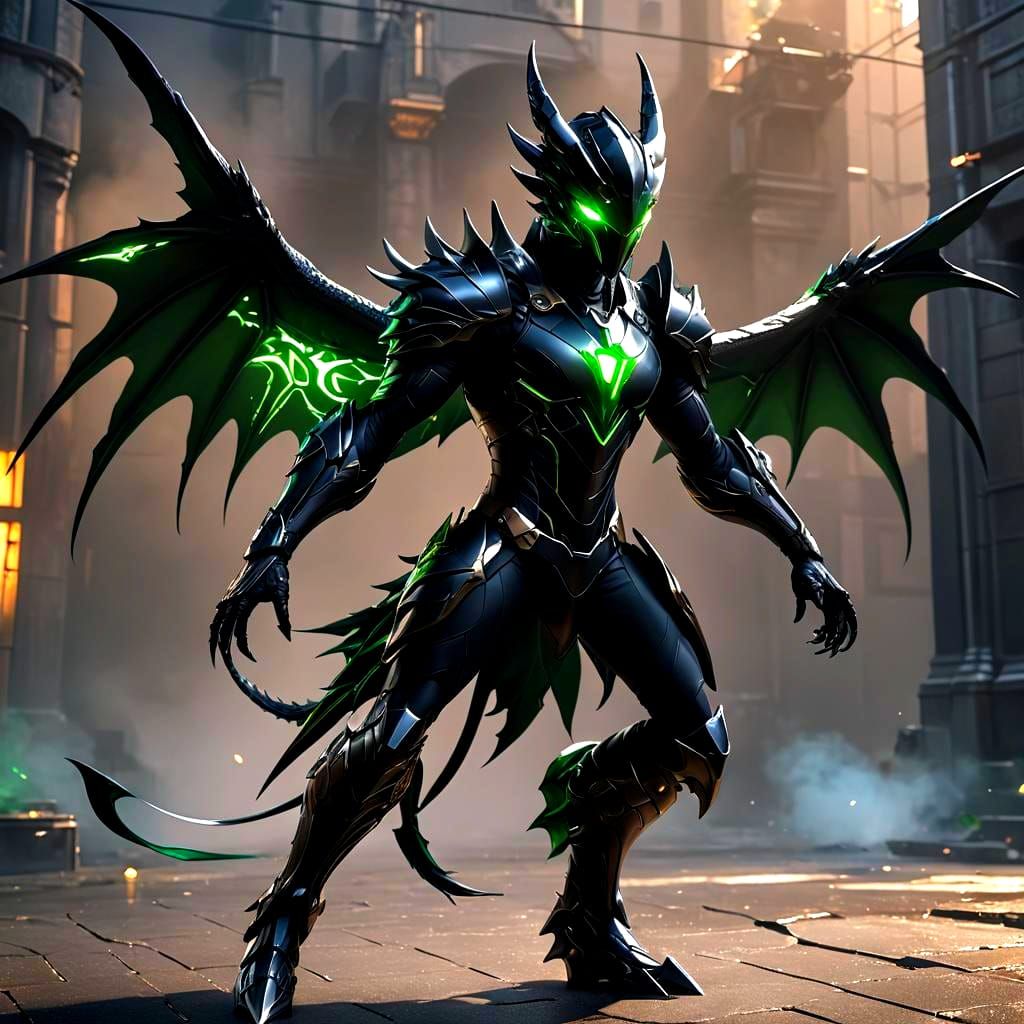 Dragon Superhero in Detailed 3D Anime Style