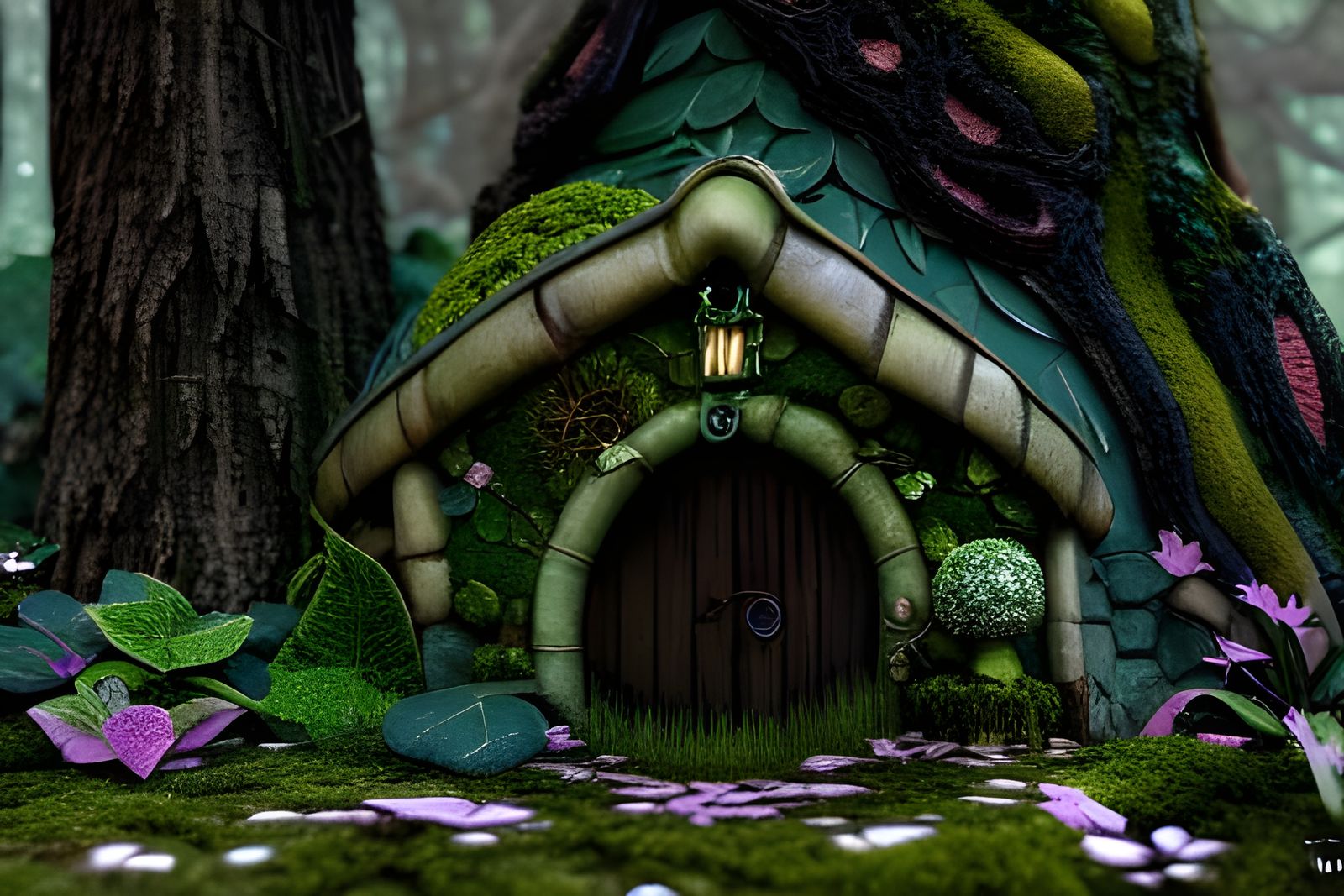 Moss and Ivy Fairy House in Woodland Fantasy