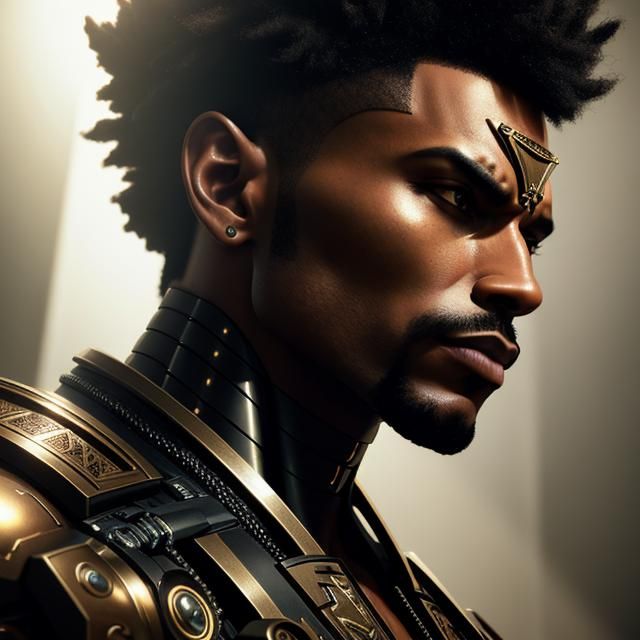 Steampunk Cyborg Portrait in Dramatic Lighting