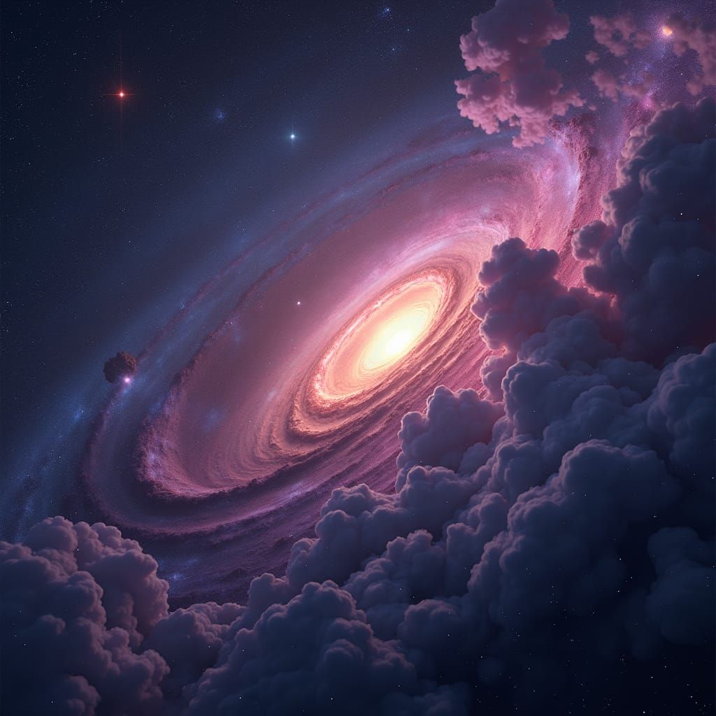 Vibrant Milky Way Galaxy in Matte Painting Style
