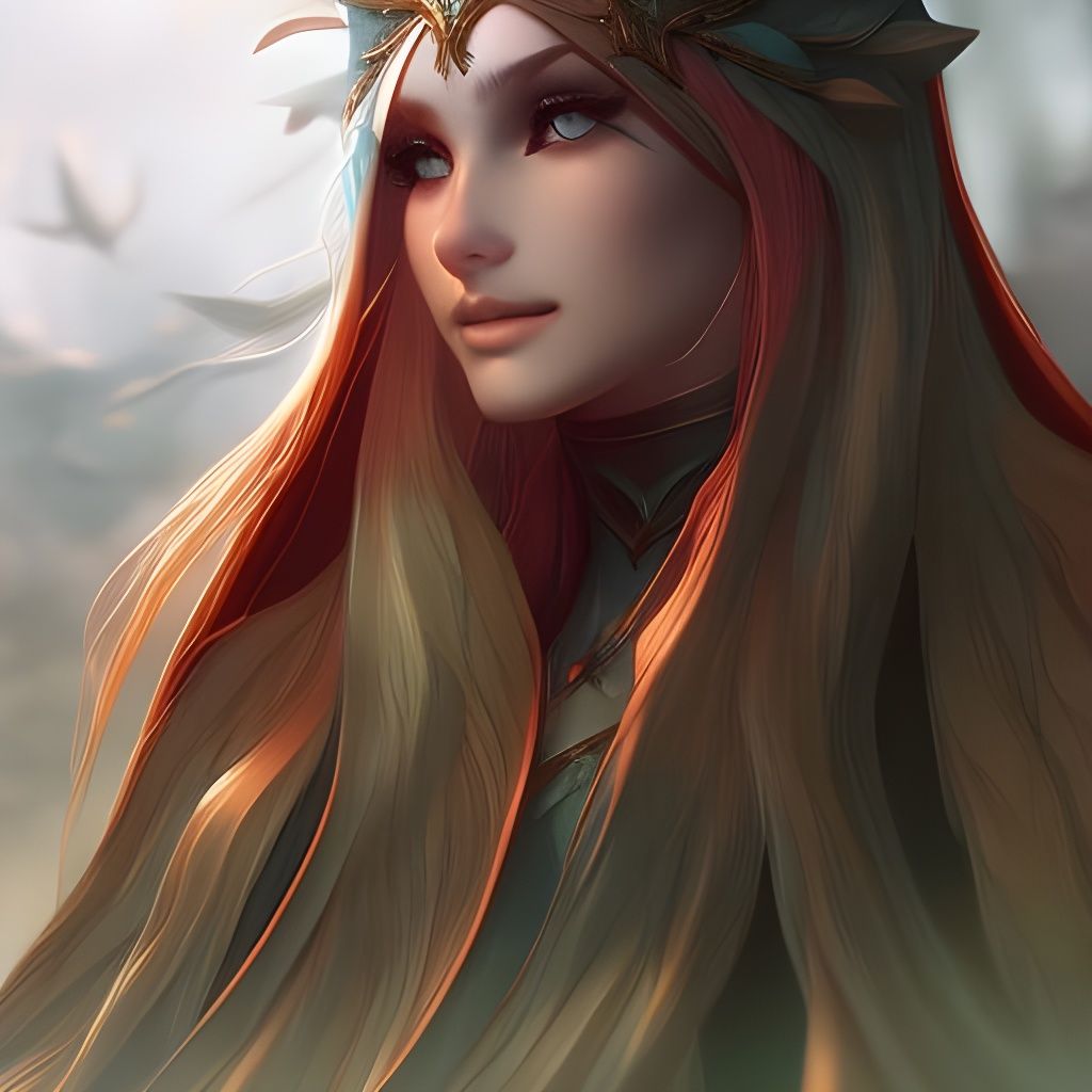 Lovely Solstice Fairy Portrait in Hyperdetailed Style