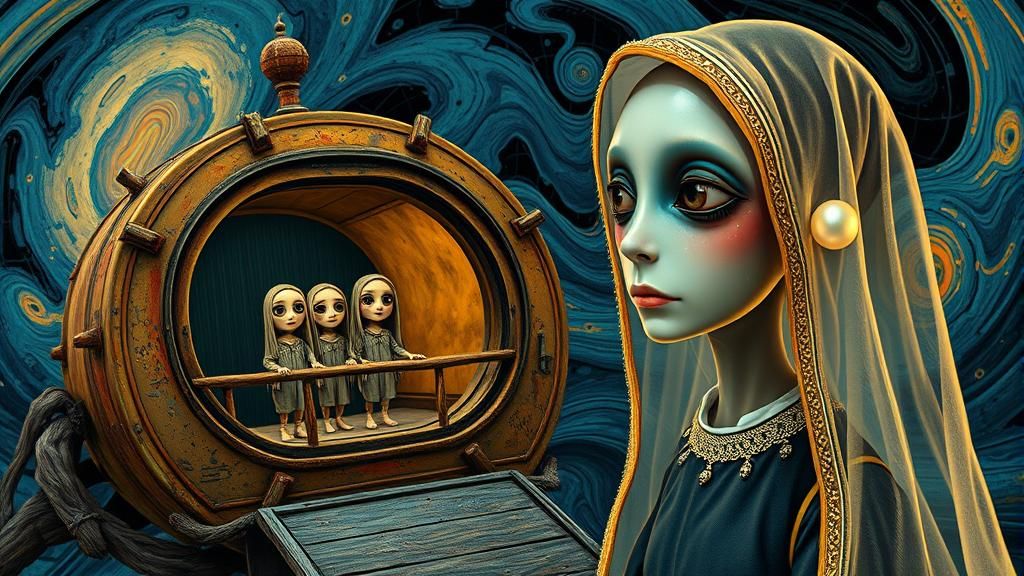 Psychedelic Blob Entity with Pearl Earring