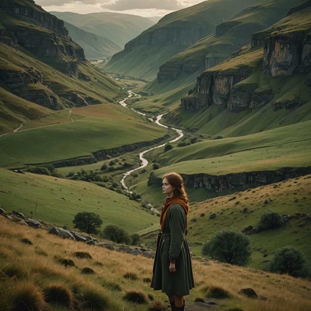 Dramatic Valley Portrait in Cinematic Style