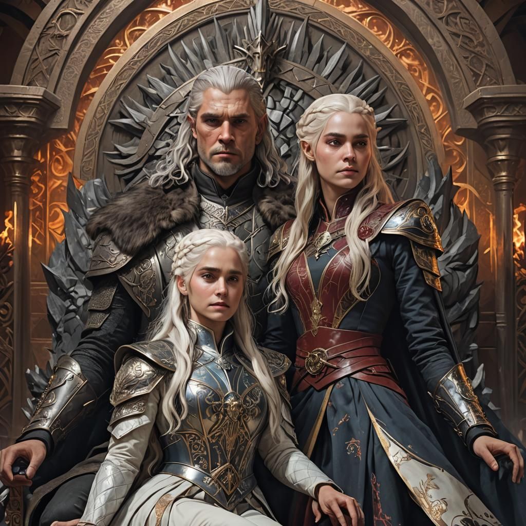 Aegon Visenya and Rhaenys Targaryen
