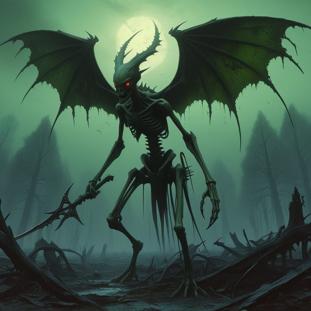 Undead Scyther in Foggy Ruined Pokémon Region