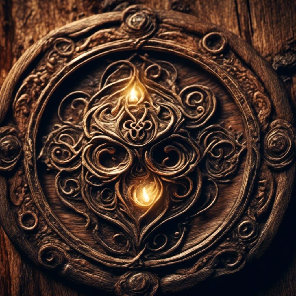 Mysterious Ancient Trinket in Dark Fantasy Illustration